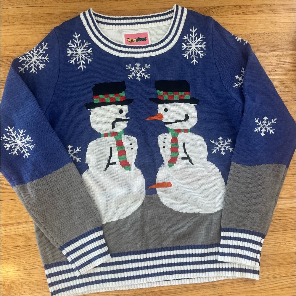 Tipsy Elves Ugly Christmas Sweater “Misplaced Carrot” L NWOT Acrylic Quality